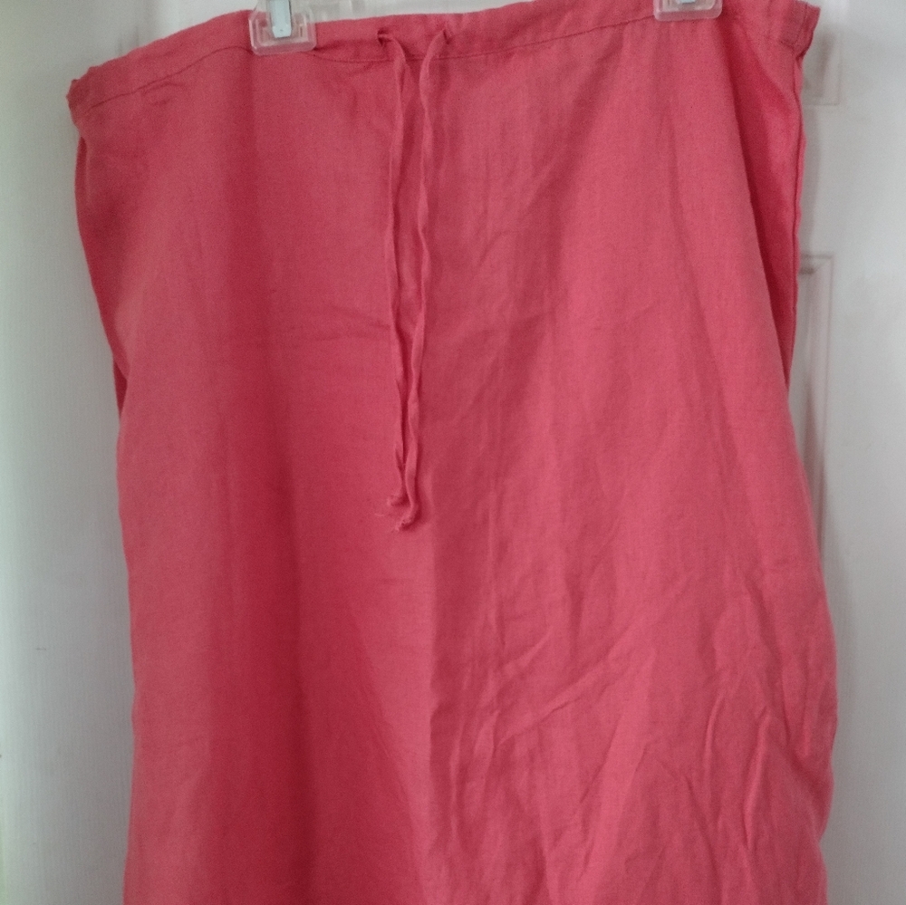 Melon Color Linen Skirt Size 3x